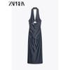 Zaprha 2025 New Arrival Seaside Sexy Opening Design Halterneck Midi Skirt Dress Waist Long 3564094