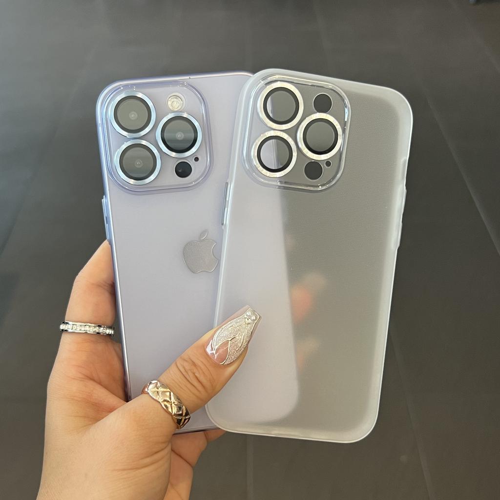 Matte Ultra Thin Soft TPU Case For iPhone 15 14 Plus 13 12 11 Pro Max Transparent Clear Metal Camera Protector Cover
