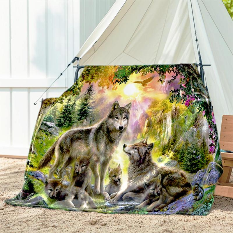 1pc Dog Pattern Blanket, All Season Lightweight Home Office Outdoor Nap Multifunctional Blanket