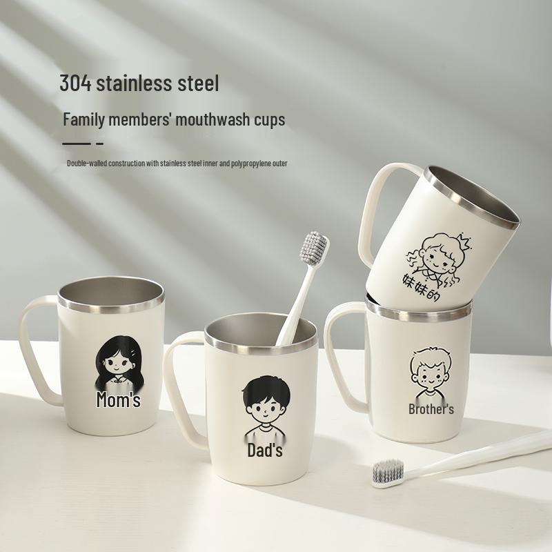 304 Stainless Steel Family Toothbrush Holder - Parent-Child Set for 3-5 Members