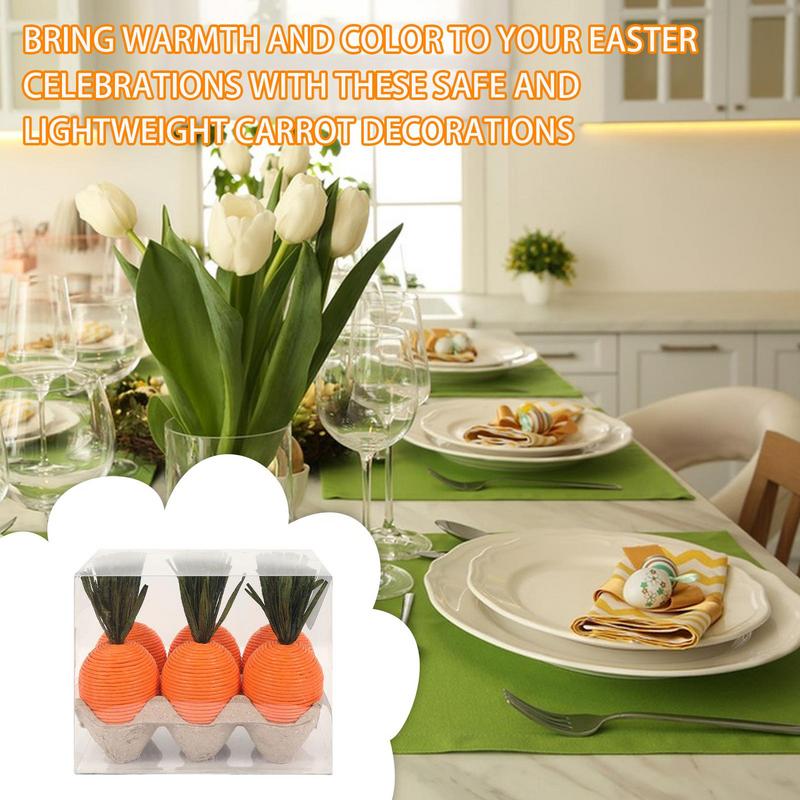 Easter Carrot Ornaments 2025 Spring Easter Party Decoration for Home Kids Birthday Favors Gift Artificial Carrot Vegetables Toy