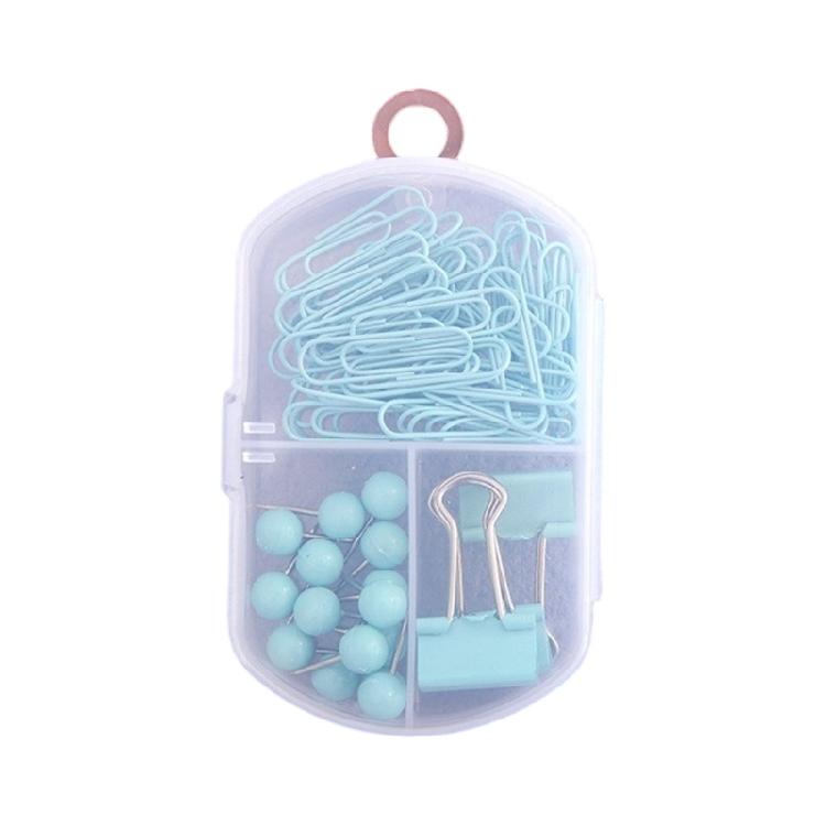 

Multifunctional 3 In 1 Metal Stationery Set Quick Releases Paper Clips Binders Clips Thumb Tacks For School Office Use зелёный
