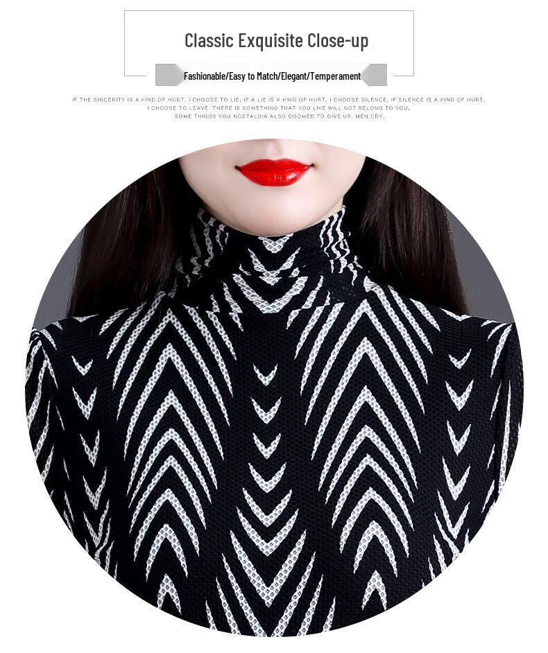 Houndstooth Long Sleeve Women's Top - Autumn/Winter Fashion Base Layer