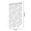Wallpaper Flowers white and light gray, clear detail 50x1000