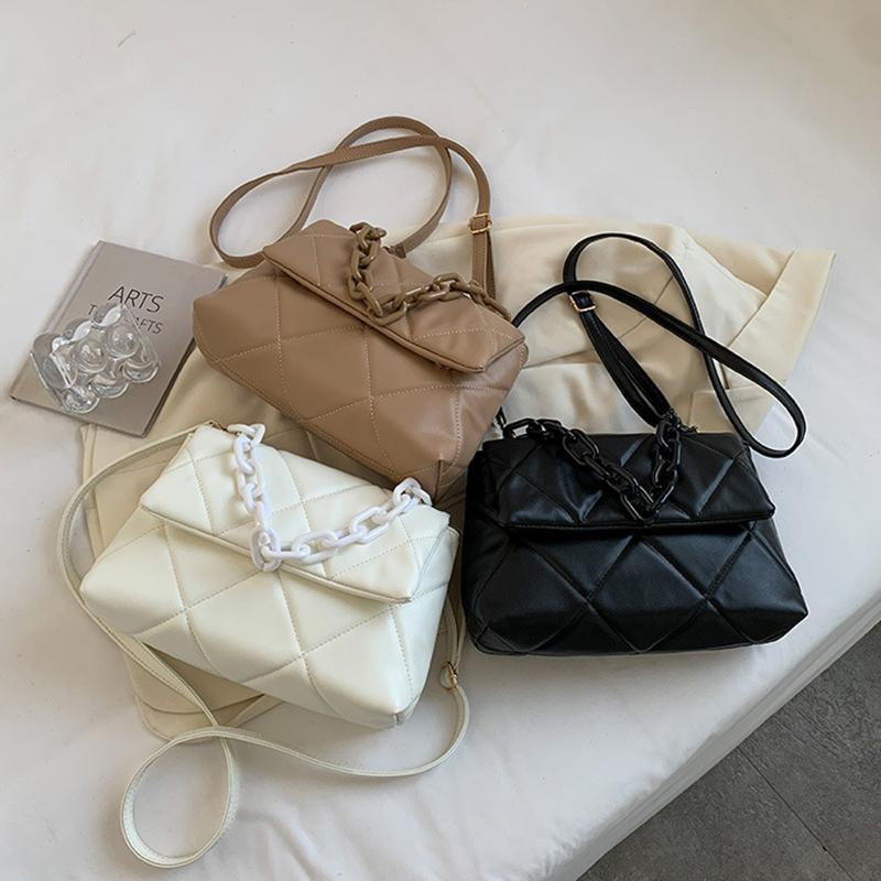 Diament Wzór Crossbody Torba Kobiety Mały Łańcuch Pikowana Torba Na Ramię Plaid Flap Messenger Torby Luksusowe PU Skórzana Torebka Torebka
