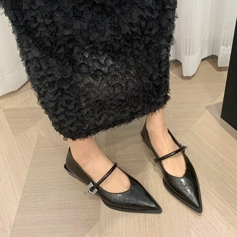 Fashion 2025 new Spring Autumn Pointed Toe Women Pumps Fashion Shallow Low Heel Shoes Ladies Street Style Mary Jane Shoes