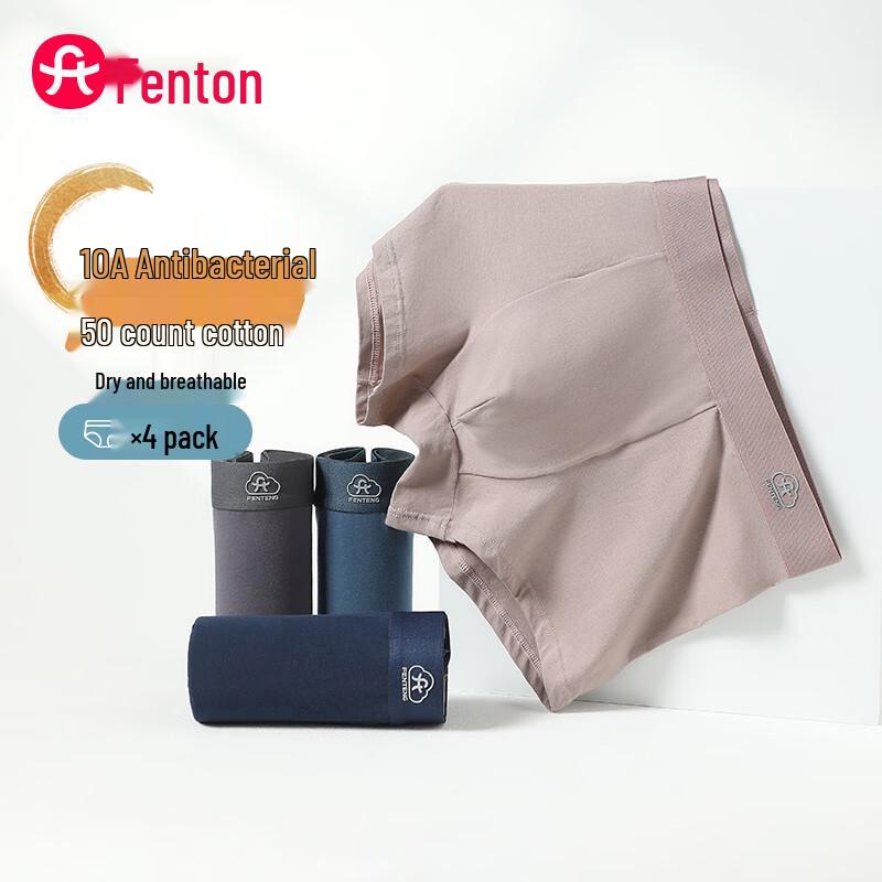 

Fenteng Мужские хлопковые антибактериальные боксеры-брифы, 4 шт. L