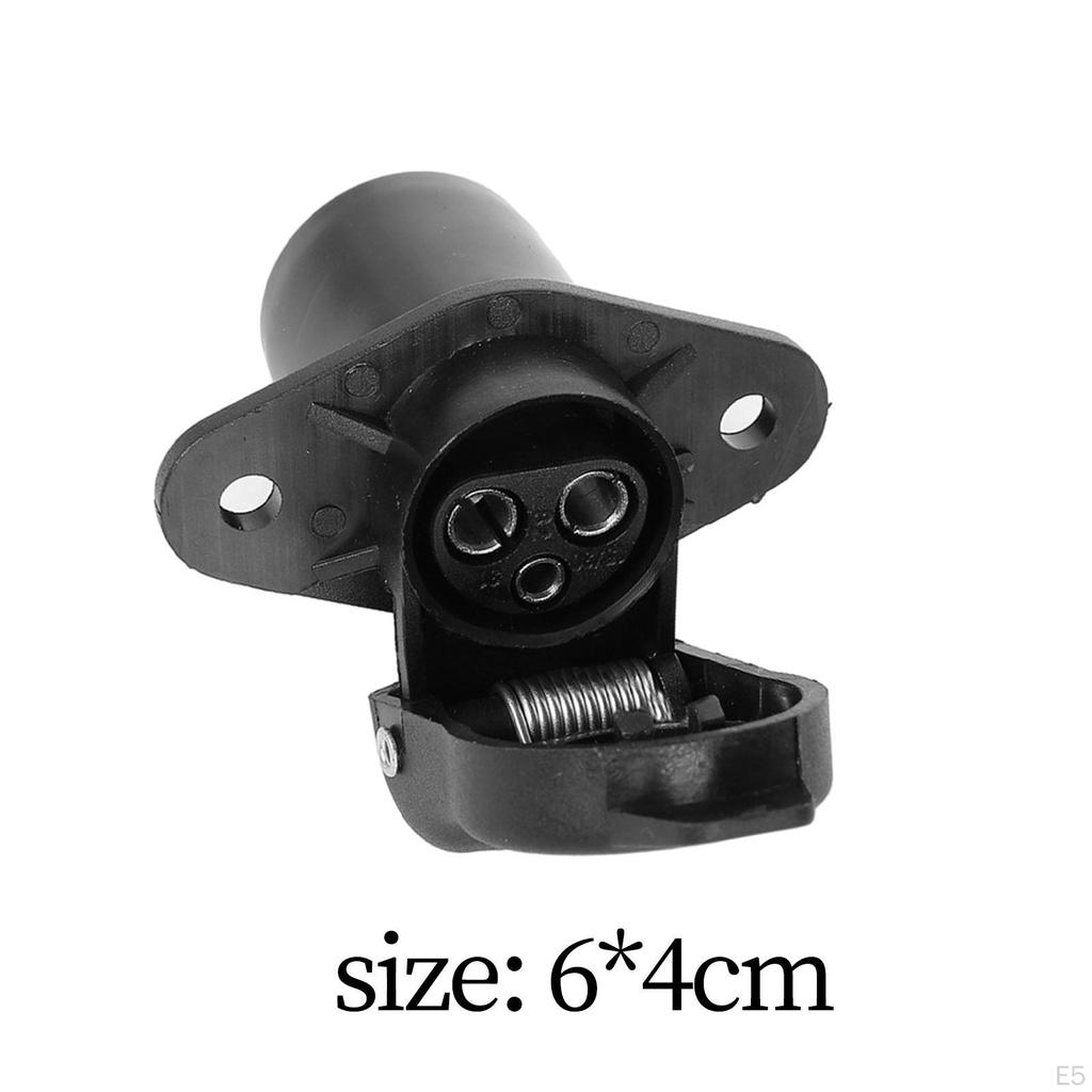 Plug Socket Trailer Connector Adapter 3 Pin Fitment In RV Tractor Towing for Car Boat