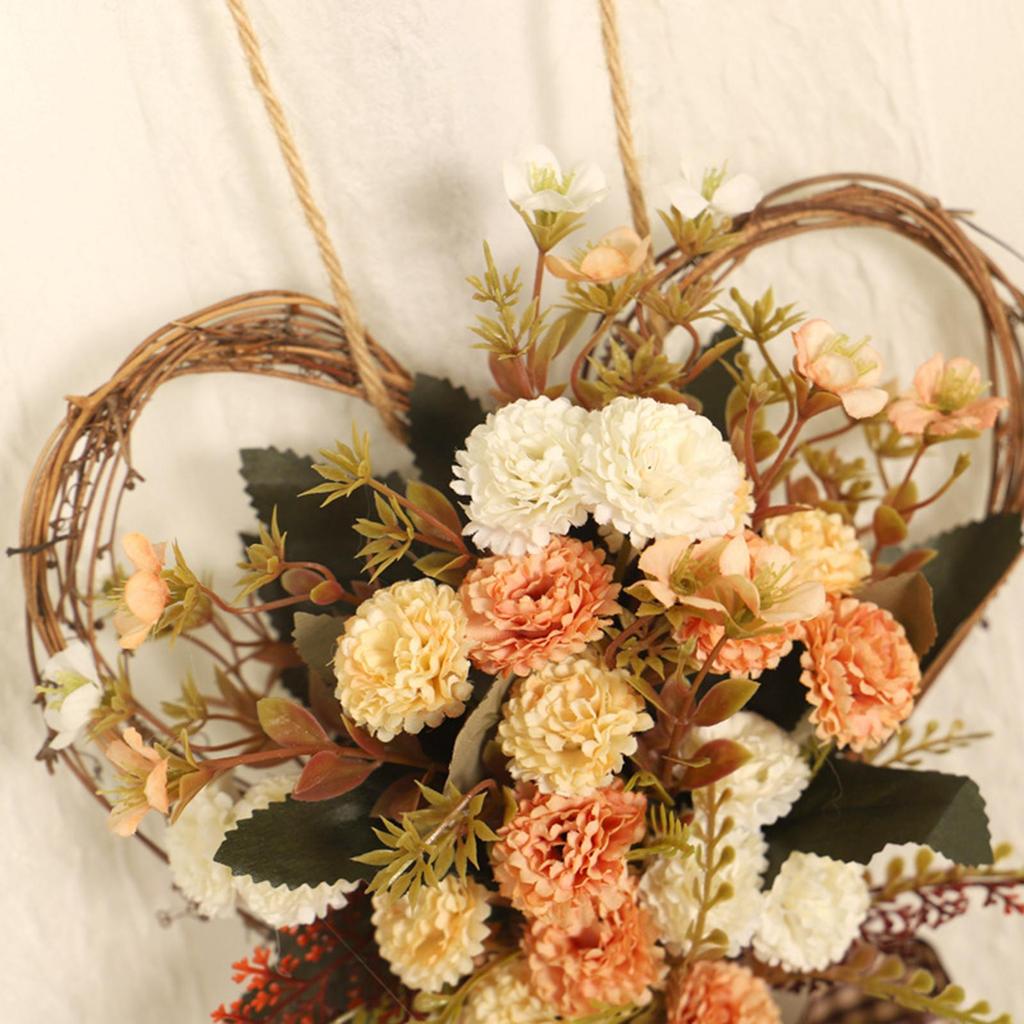 Carnation Flower Wreath Garland Silk Flower Front Door Wreath for Mother'S Day Decor Party