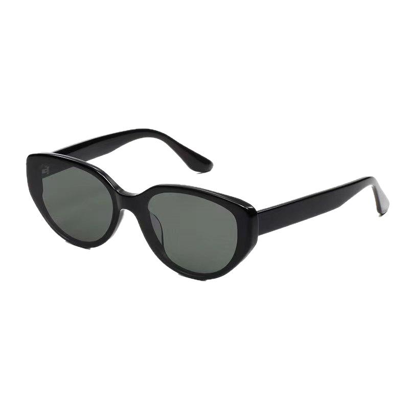 New light luxury board pink cat frame sunglasses narrow frame chestnut cat advanced cat eye UV protection sunglasses