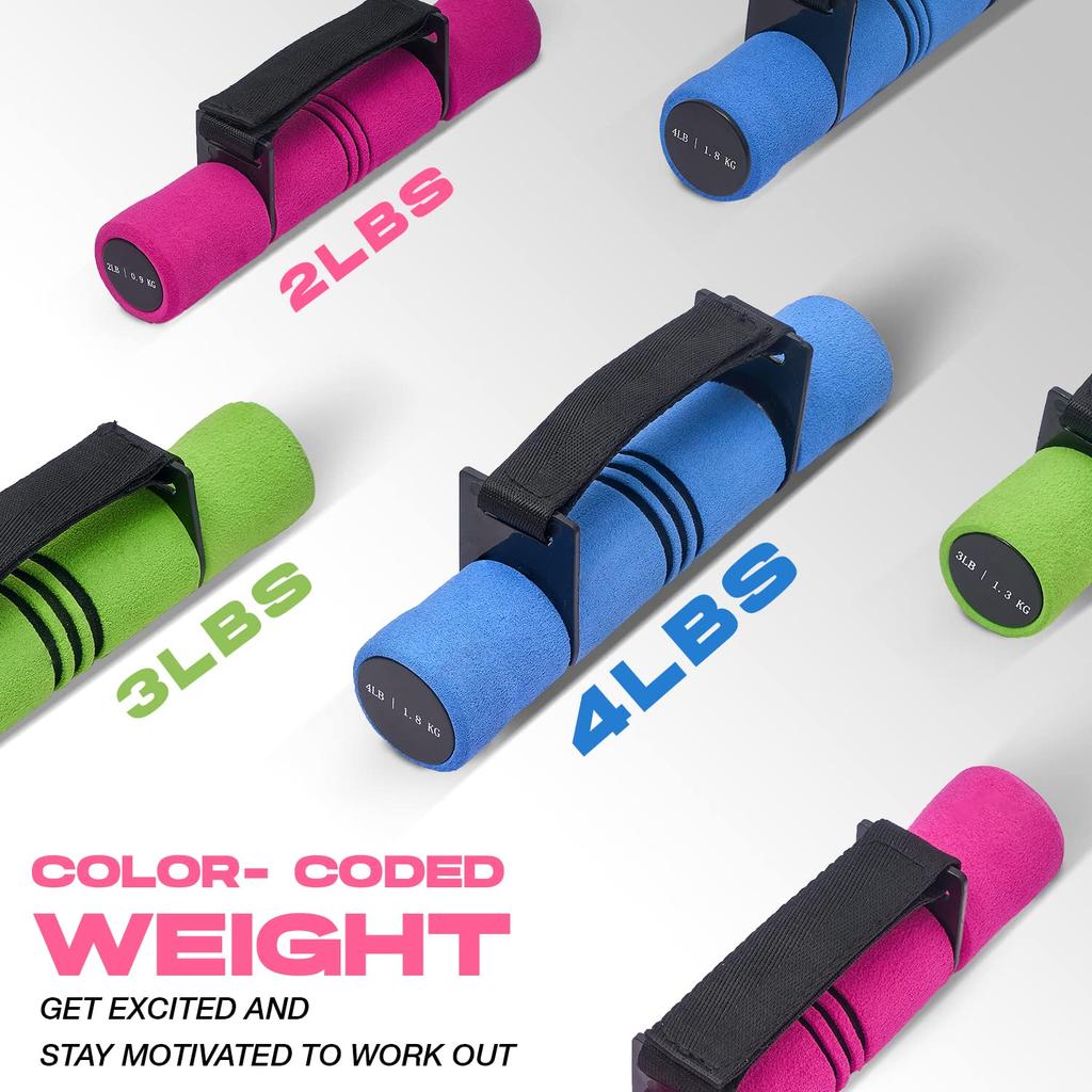 Yes4All Dumbbell Hand Weights, Set of 2, Pink, Adjustable Straps, 0.9kg [Officially Imported from Japan] GW0K