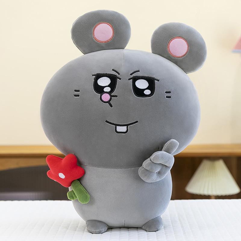 Plush Mouse Doll Flower Backpack Cartoon Stuffed Animal Decoration Ornament Gift