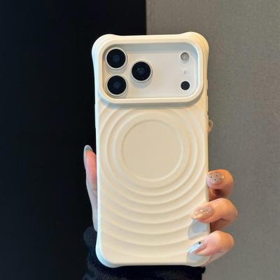 Wave Ripple Silicone For Phone Case For For Iphone 17 Air 16 15 14 13 Pro Max 17ProMax Magnetic Wireless Charge Cover