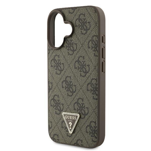 Guess Guhcp16Mp4Tdpw Iphone 16 Plus6.7 Brązowy/Brown Hardcase Leather 4G Triangle Strass