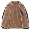 Autumn new style washed PU leather jacket for middle-aged men with velvet and thickened men's fur all-in-one jacket