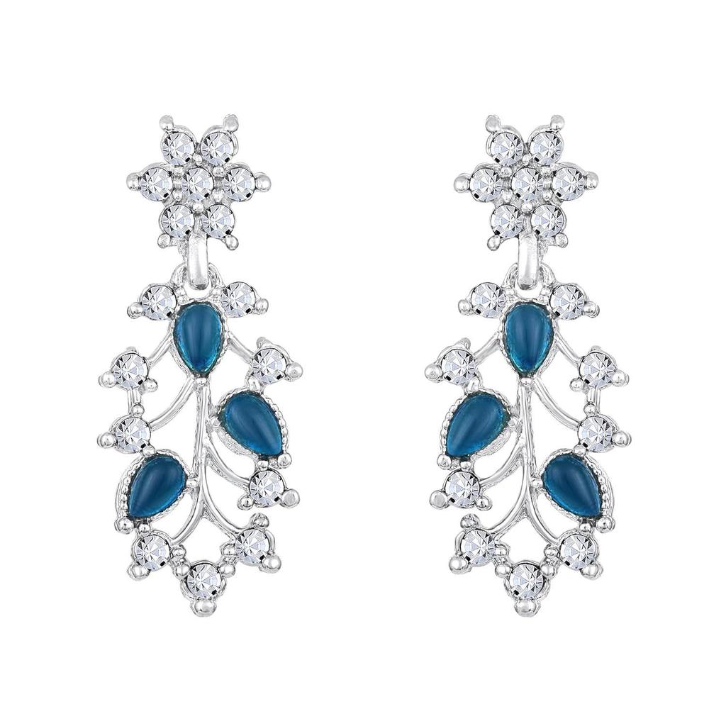 American Diamond AD with Colorful Crystal Necklace Jewellery Set for Women/Girls | Perfect for Weddings, Parties & Festive Occasions