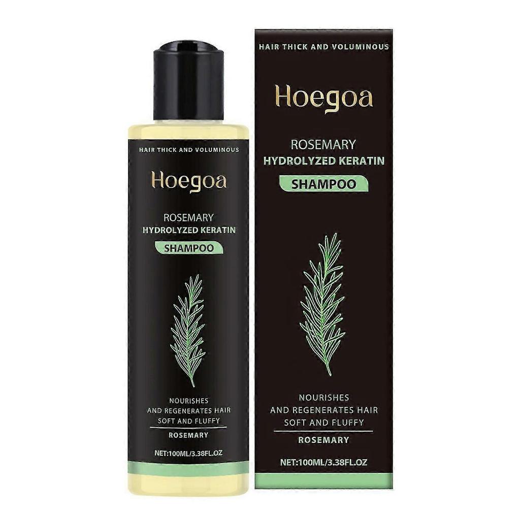 HOEGOA 100ml Shampoo Ispessente al Rosmarino Essenza Erboristica Olio Nutriente Controllo Sebo Volumizzante Cura dei Capelli