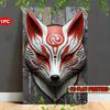 Metal Fox Mask Wall Decor Weatherproof Garden Statue Anbu Style Indoor Outdoor Iron Plaque