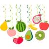30PCS Fruit Hanging Swirls Decorations Twotti Frutti Birthday Party Decor Summer Tropical Fruit Themed Ceiling Streamer for Birthday Baby Shower