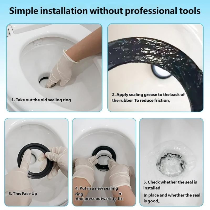 Quick Install Rubber Gasket necessary Replacement Gasket for Toilet Simplifies Replacement Ideal for Novice Users