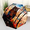 1pc Owl Forest Automatic Folding Umbrella, Heavy Duty 8 Rib Iron Frame,  Suitable for Travel, Daily Use, Birthday, Decor Gift  09