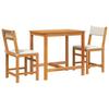 3 Piece Balcony Furniture Set with Cushions Solid Acacia Wood
