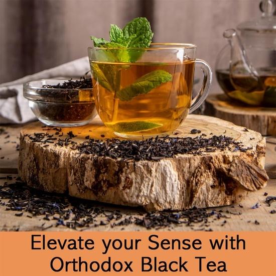 TEA SENSE Orthodox Black Tea | 100 G Loose Leaf | Smooth High-Energy Refreshing Brew | Premium Black Tea from Darjeeling | Makes 50 Cups+