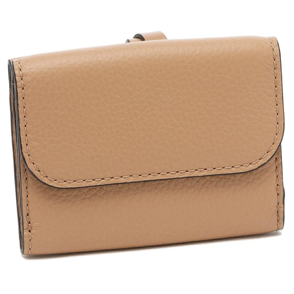 Chloe Alphabet Mini CHC21WP946 F57 26X Tri-fold Wallet, Beige, Women's, [Used]
