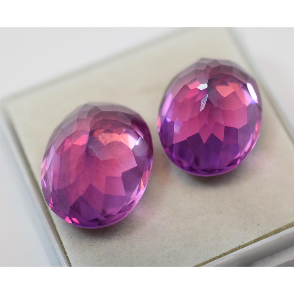 Natural Purple Tanzanite Loose Gemstone 18.10 Ct Oval Shape Pair for Jewelry Making and Crafts