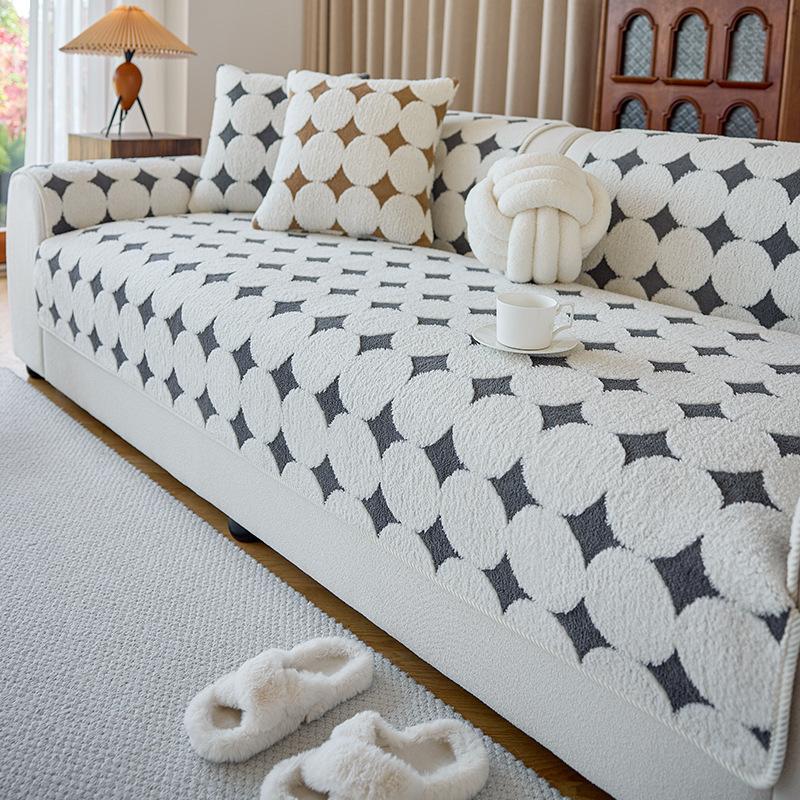 

Новая подушка для дивана Осень и зима Продвинутое чувство Плюшевая Утолщенная Нескользящая Подушка Чехол для кожаного дивана Чехол Ткань 70x70