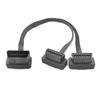 Flat+Thin 16Pin OBD 2 Extender Male To Dual Female Y Splitter OBDII Extension Connector Cable Car Scanner