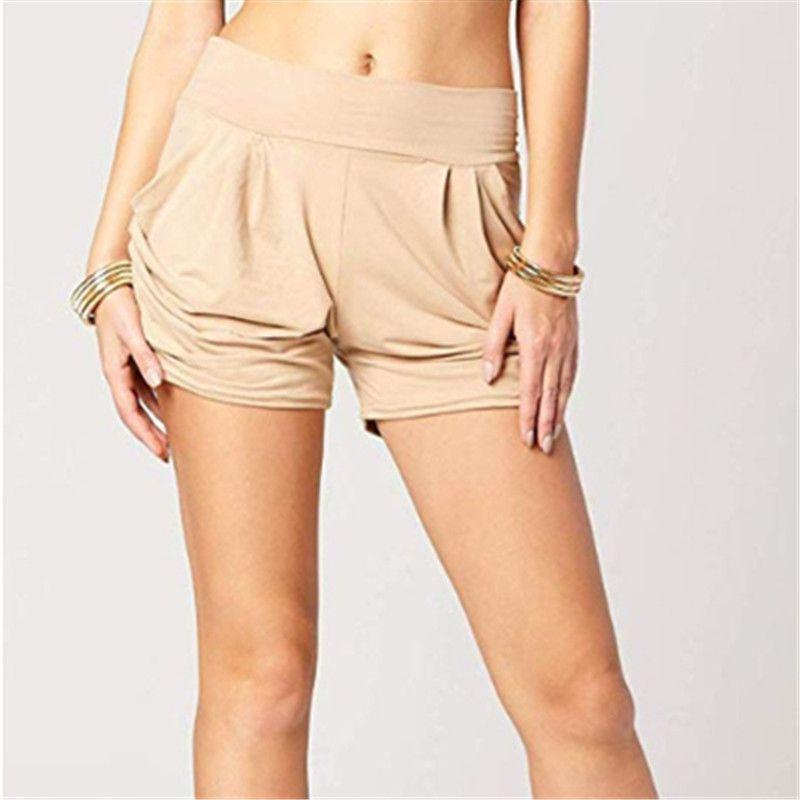Stylish Women Summer High Waist Casual Shorts Featuring Pleated Design And Soft Material With Pockets