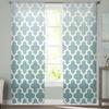 Turquoise Gradient Retro Tulle Curtains Living Room Kitchen Chiffon Curtain Bedroom Balcony Sheer Curtain Fashion Home Decor