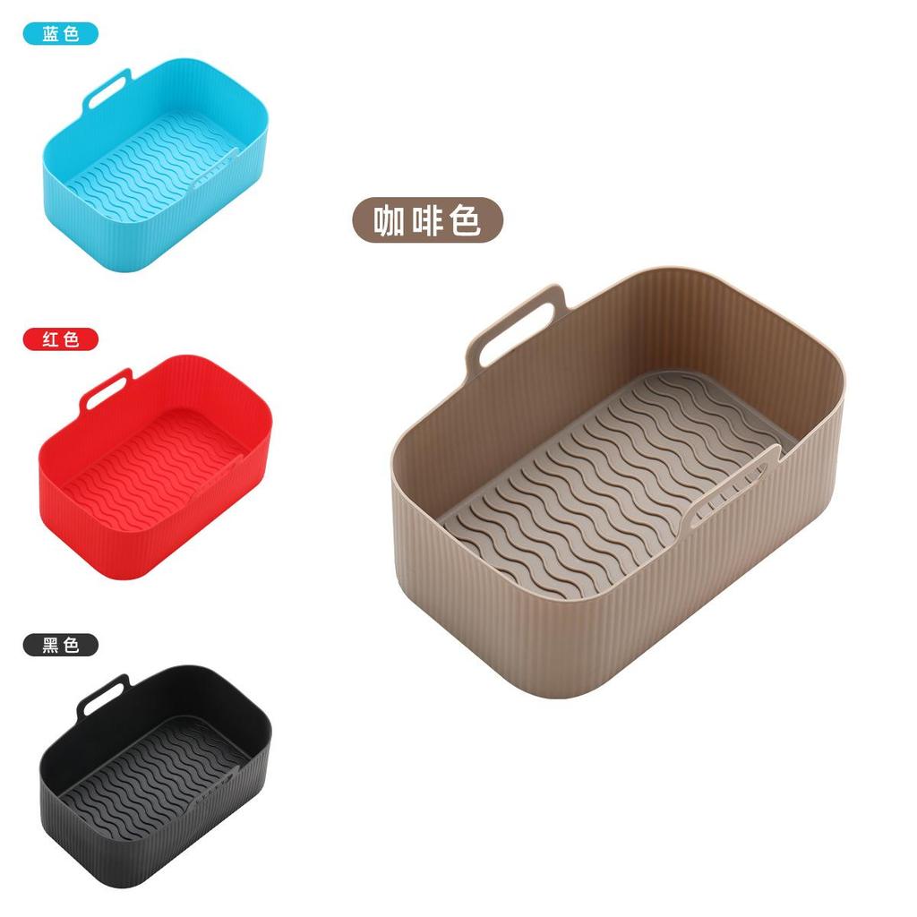 Stylish Silicone Air Fryer Tray Rectangular And Octagonal Shapes Heat Resistant Multiple Colors