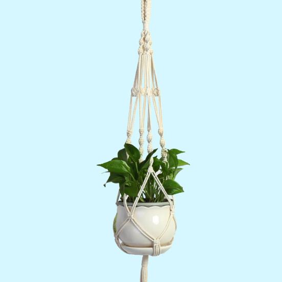 Ručně vyráběné Macrame Závěs na květináče Síťový košík na lano Domácí zahrada Výzdoba dvora