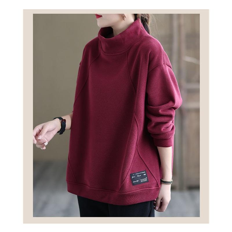 Women's Mock Neck Sweatshirt Casual Loose Fit Pullover Top