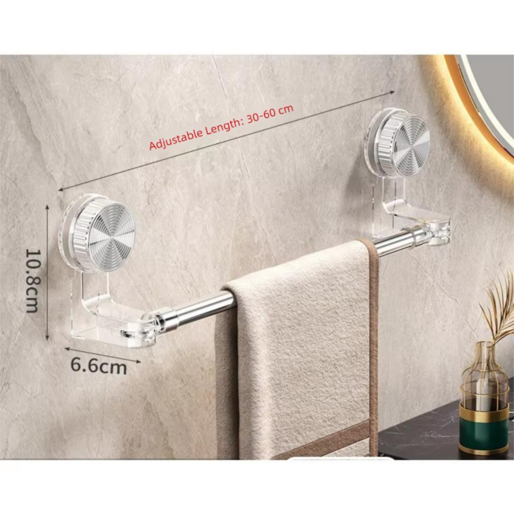 

Portable Suction Cup Towel Holder No Drilling Retractable Towel Rod Rotatable Angle Towel Rack for Towel Slippers