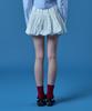 KOLEAT Balloon Ribbon Flare Elastic Waist Mini Skirt Skirt Pants [White]