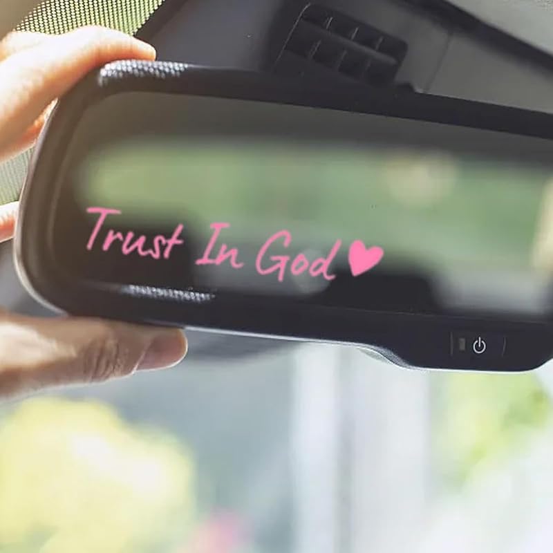 4PCS Car Stickers,Car Accessories Trust In God Rearview Mirror Sticker,Auto Stickers and Decals,Auto Decals for Women,Trust In God Mirror