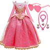 Dornröschen Aurora Prinzessinnenkleid Mädchen Cosplay Schulterfrei Kinder Geschenke Schickes Party Mädchen Baby Feines Spitzenkleid Set