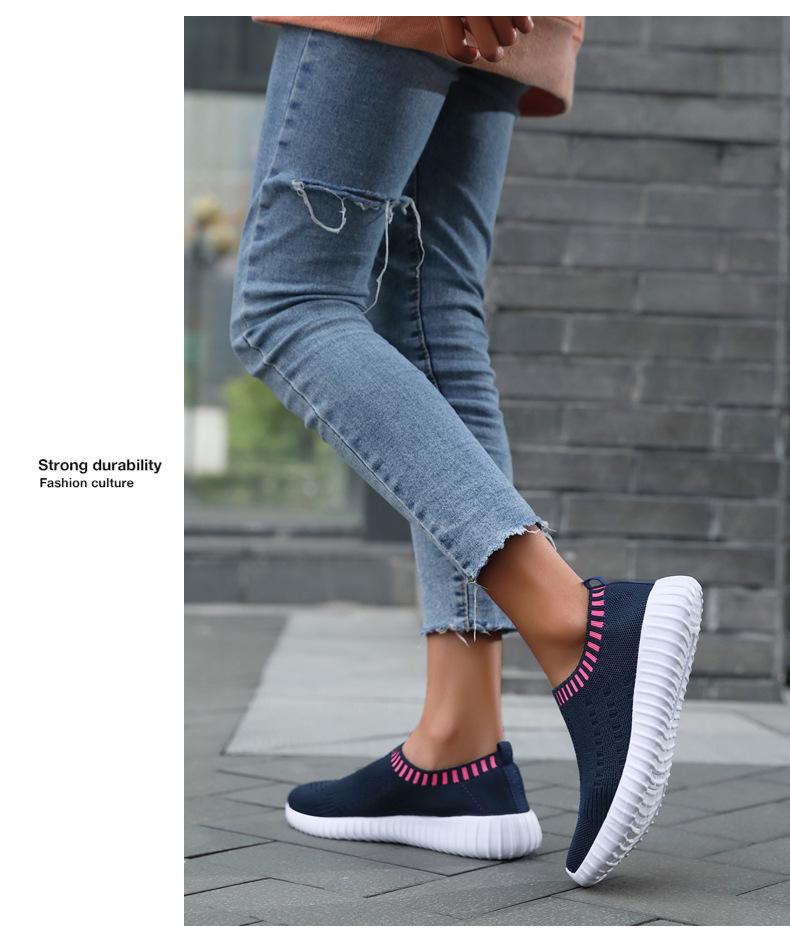 Women's 2025 Spring/Summer Mesh Slip-On Running Shoes - Breathable Knit Sports Shoes for Girls