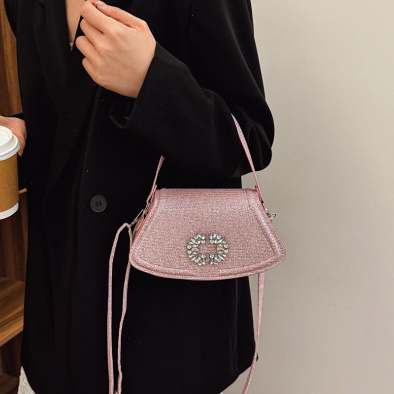 Women Vintage PU Leather Sequin Y2K Crossbody Bag Fashion Floral Decor Shine Lady Outdoor Leisure Bag for Female Birthday Gifts