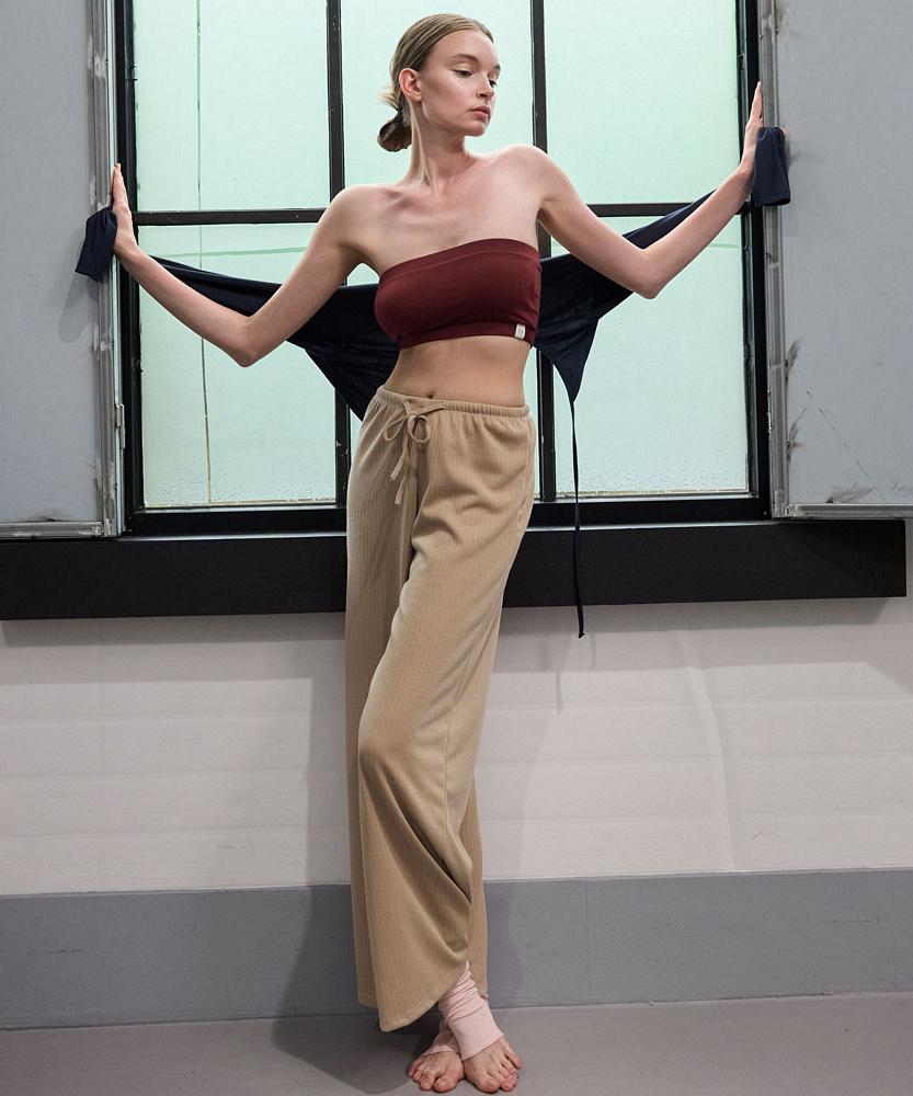 Debiweeo Noah Elastic Waist Wide Pants Devi-B0087-Deep Beige