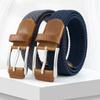 Cinto elástico masculino feminino cinto casual para jeans cinto trançado, fivela de aço