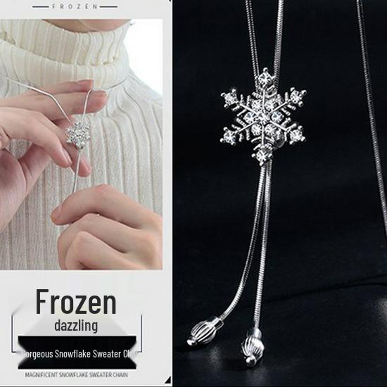 Korean-Style Long Necklace: Elegant Sweater Chain with Tassel Pendant for Women - Perfect for Autumn & Winter