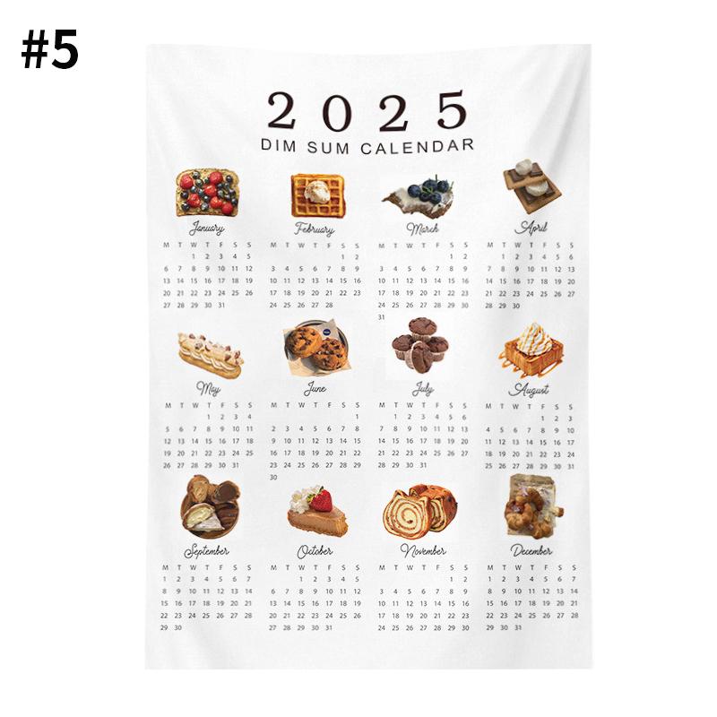 Calendar de Anul Nou acasă agățat pânză Anul Nou 2025 calendar perete fundal tapiserie foto agățat pânză decorare casă