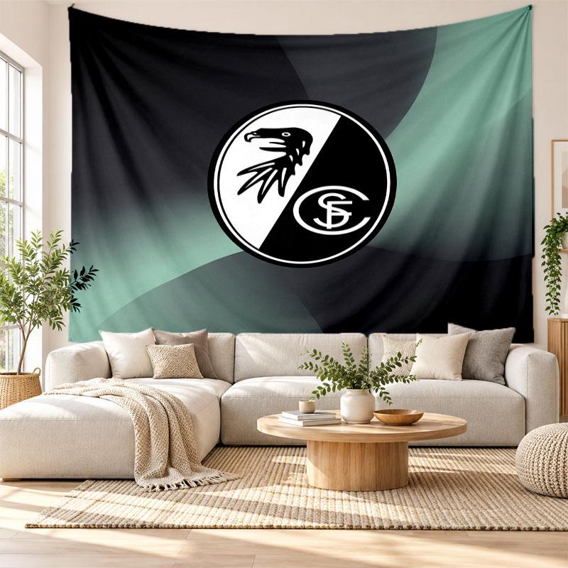 SC Freiburg FC Wall Tapestry, Soft Fabric Wall Hanging, Decorative Backdrop For Bedroom Home Wall Art