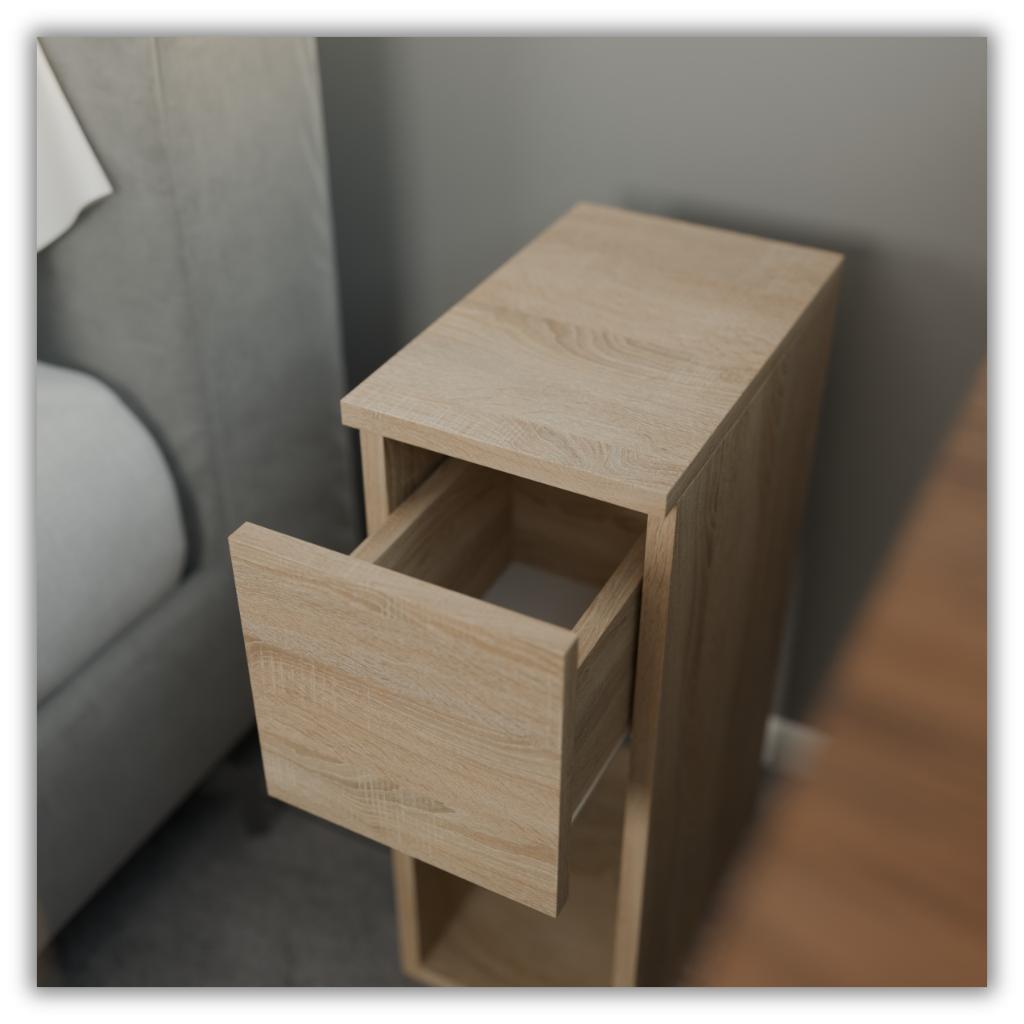 Bedside Cabinet Sonoma Oak Narrow 20 Cm Bedside Table With 1 Drawer For Bedroom