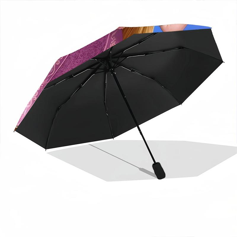 Tangled Rapunzel & Flynn Rider Automatic Opening and Closing Folding - A Good Choice for Gifts, Fashionable and Convenient Umbrella With Cut