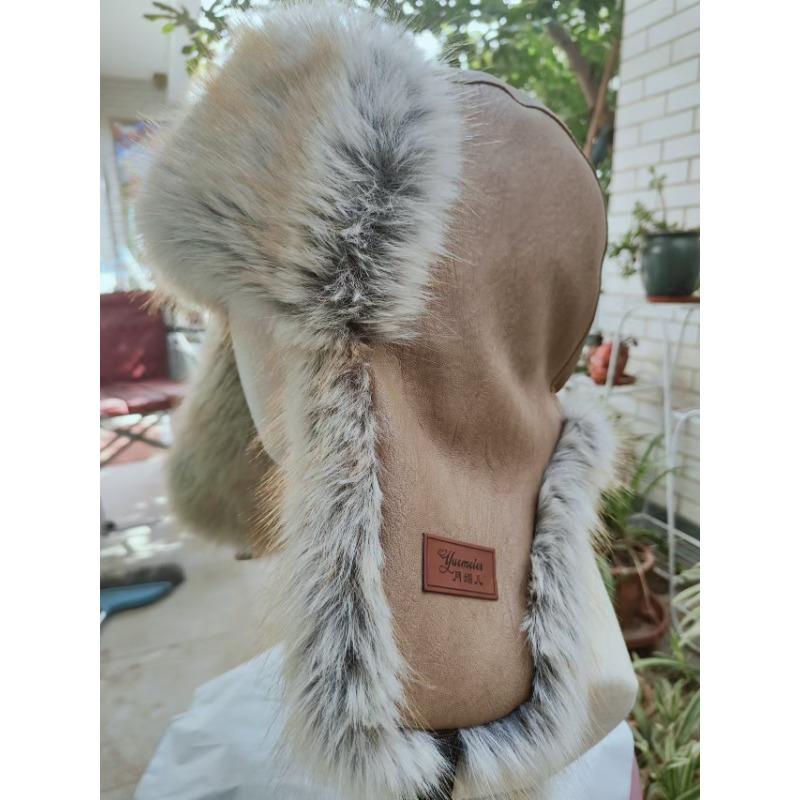 Plush men's outdoor ear protection hat, plush thickened cold-proof hat, ice and snow festival winter warm hat